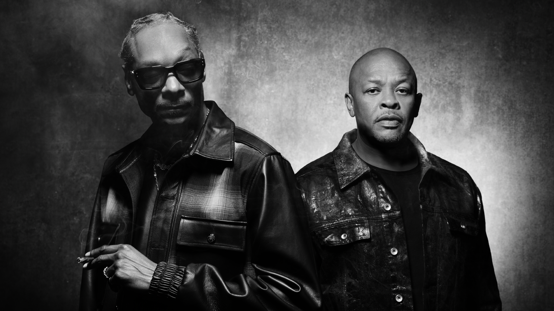 Snoop Dogg and Dr. Dre on the cover of Complex magazine, December 2024 issue, in black and white.